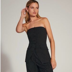 NWT Favorite Daughter Phoebe Bustier, Buono Notte (Black Jacquard), size 4